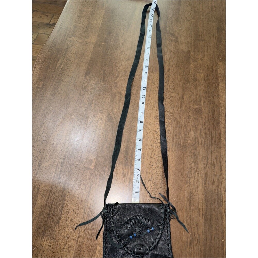 Boho Leather Bag Lot 2 Fringe Fur Shoulder Bag Mini Pouch Western Artisan Y2K - Picture 11 of 14
